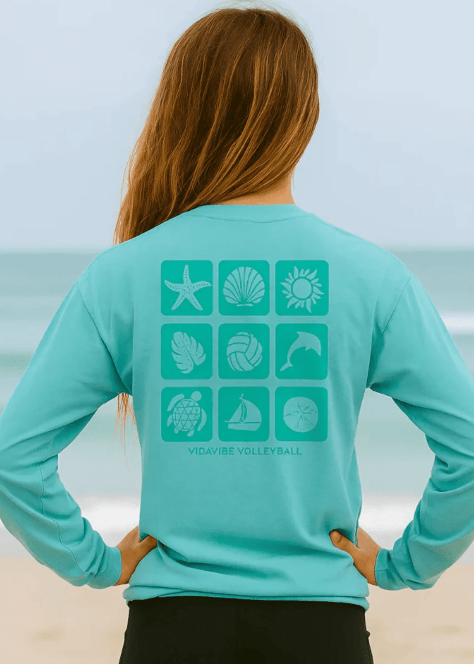 Teal Coastal Vibes Long Sleeve Tee